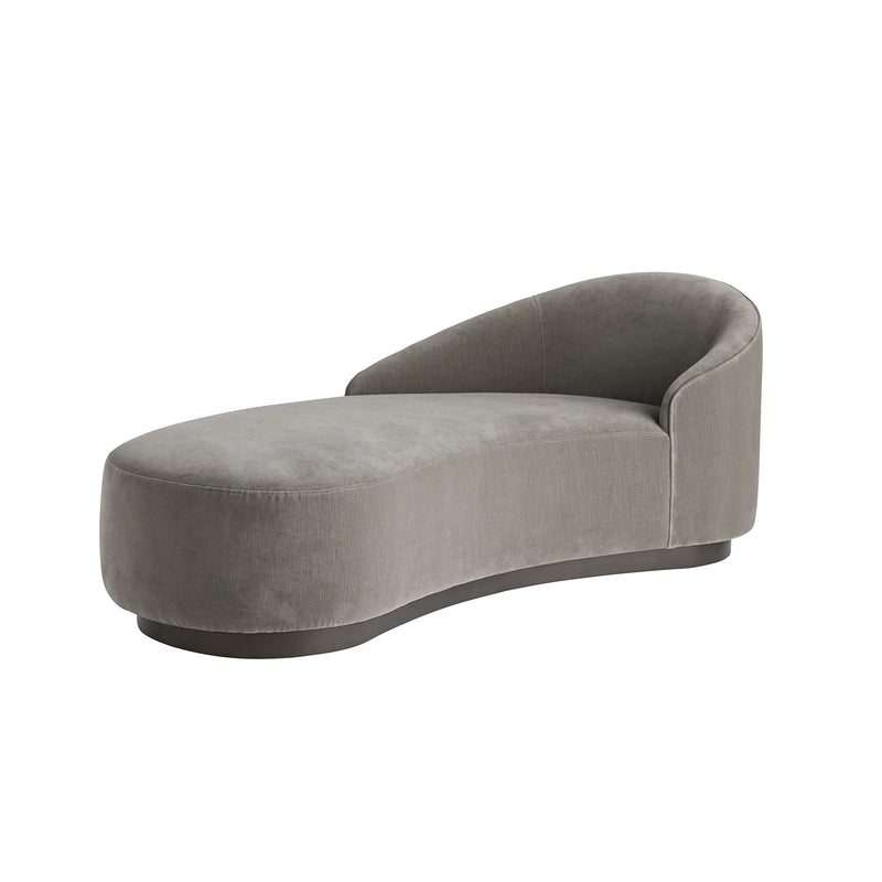 Chaise longue de terciopelo con brazo izquierdo Tania