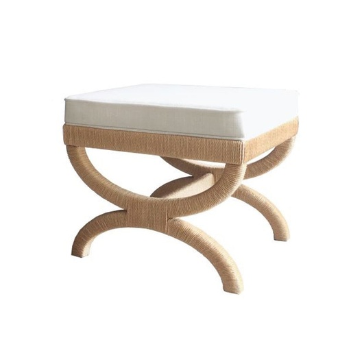 [seagrass-upholstered-ottoman-xavier] Puf tapizado de fibra marina Xavier