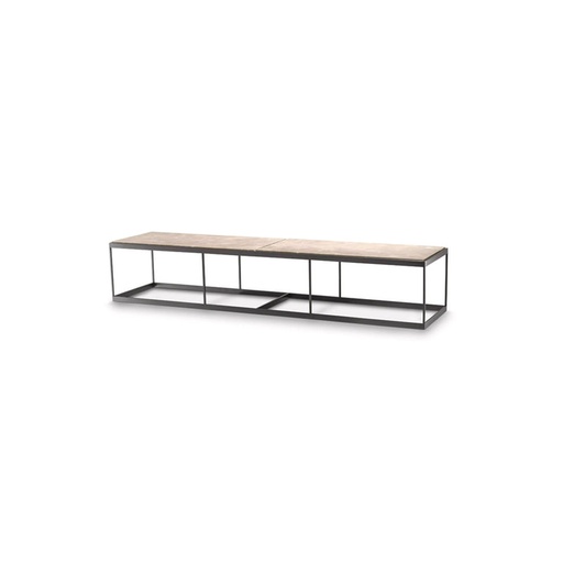 [beige-marble-bronze-metal-rectangular-coffee-table-quest] Mesa de centro con tablero de mármol Quest